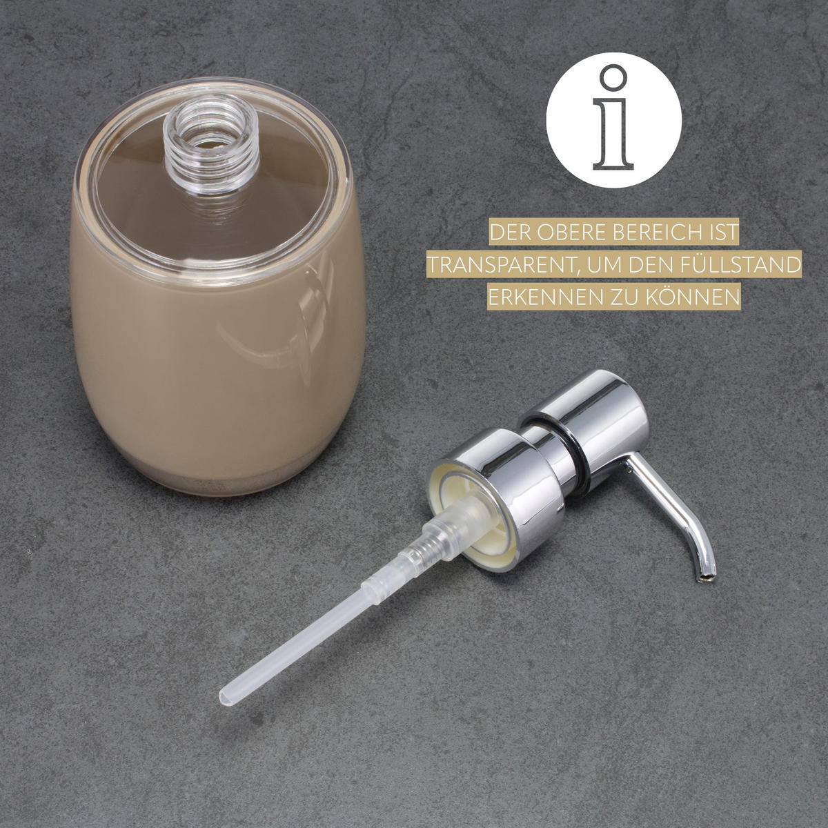 SEIFENSPENDER SAVONA, braun - Cappuccino, Kunststoff (8/16/8cm) - bremermann