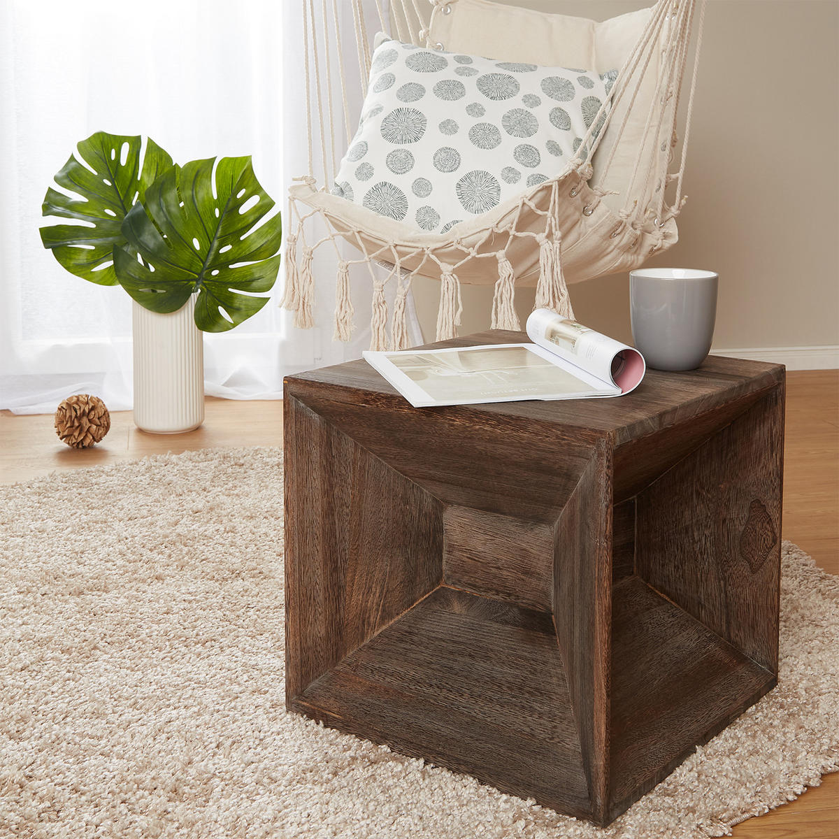 BEISTELLTISCH Holz 38/40/40 cm - Braun, Holz (40/40/38cm) - Homestyle4u