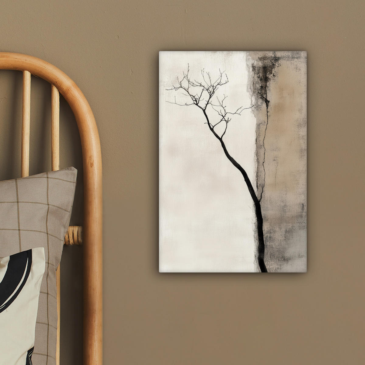 LEINWANDBILD Wabi sabi - Pflanze - Beige 20x30 cm - Taupe, Textil (20/30cm) - MuchoWow