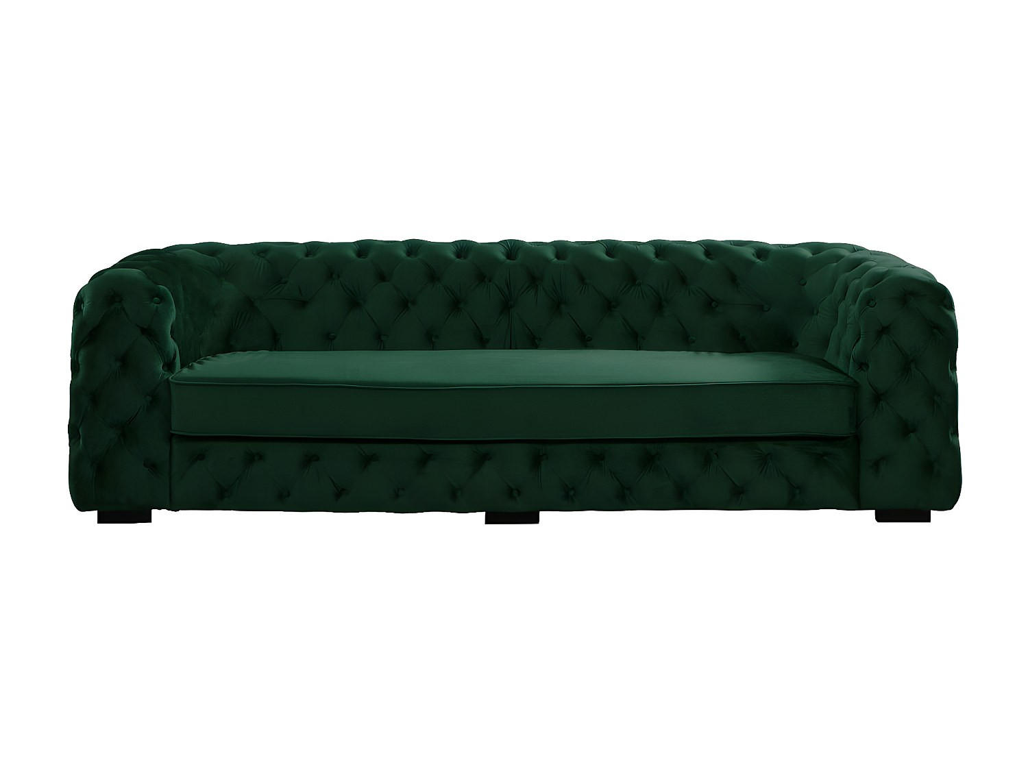 SOFA ohne Schlafmöglichkeit - 3 Personen - Samt, Stoff - Tannengrün - - Waldgrün, Textil (237/68/97cm) - Vente-Unique