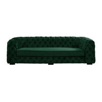 SOFA ohne Schlafmöglichkeit - 3 Personen - Samt, Stoff - Tannengrün - - Waldgrün, Textil (237/68/97cm) - Vente-Unique