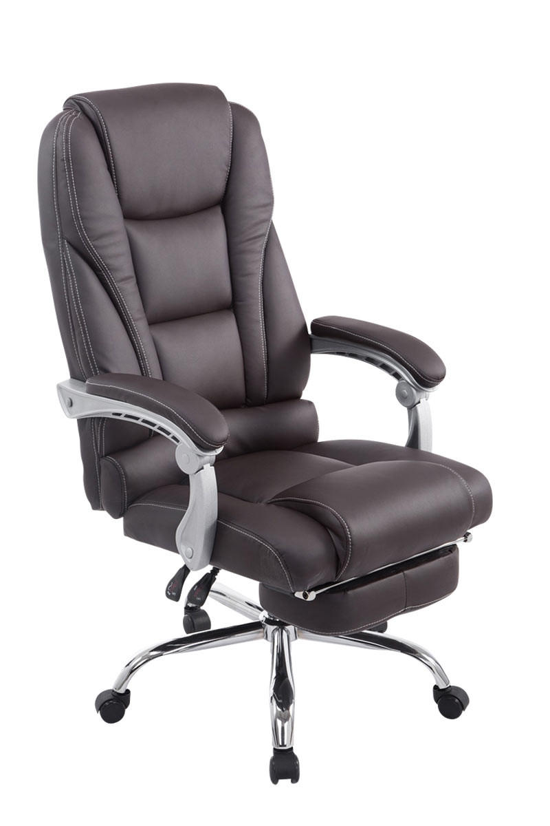 BÜROSTUHL MIAMI 118x68x64 Braun Kunstleder Metall - Braun, Leder/Metall (68/118/64cm) - DELUKE
