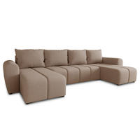 WOHNLANDSCHAFT Cleo U - Beige, Holz/Textil (315/90/147cm) - Sofnet