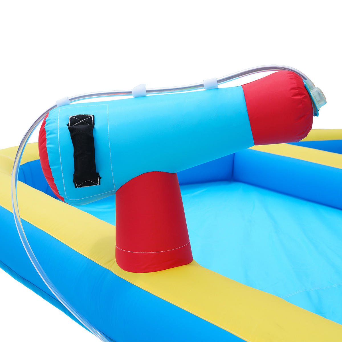 HÜPFBURG Kinder Wasserpark Trampolin Rutsche Basketball Klettern - Blau, Textil (410/315/203cm) - FLIEKS