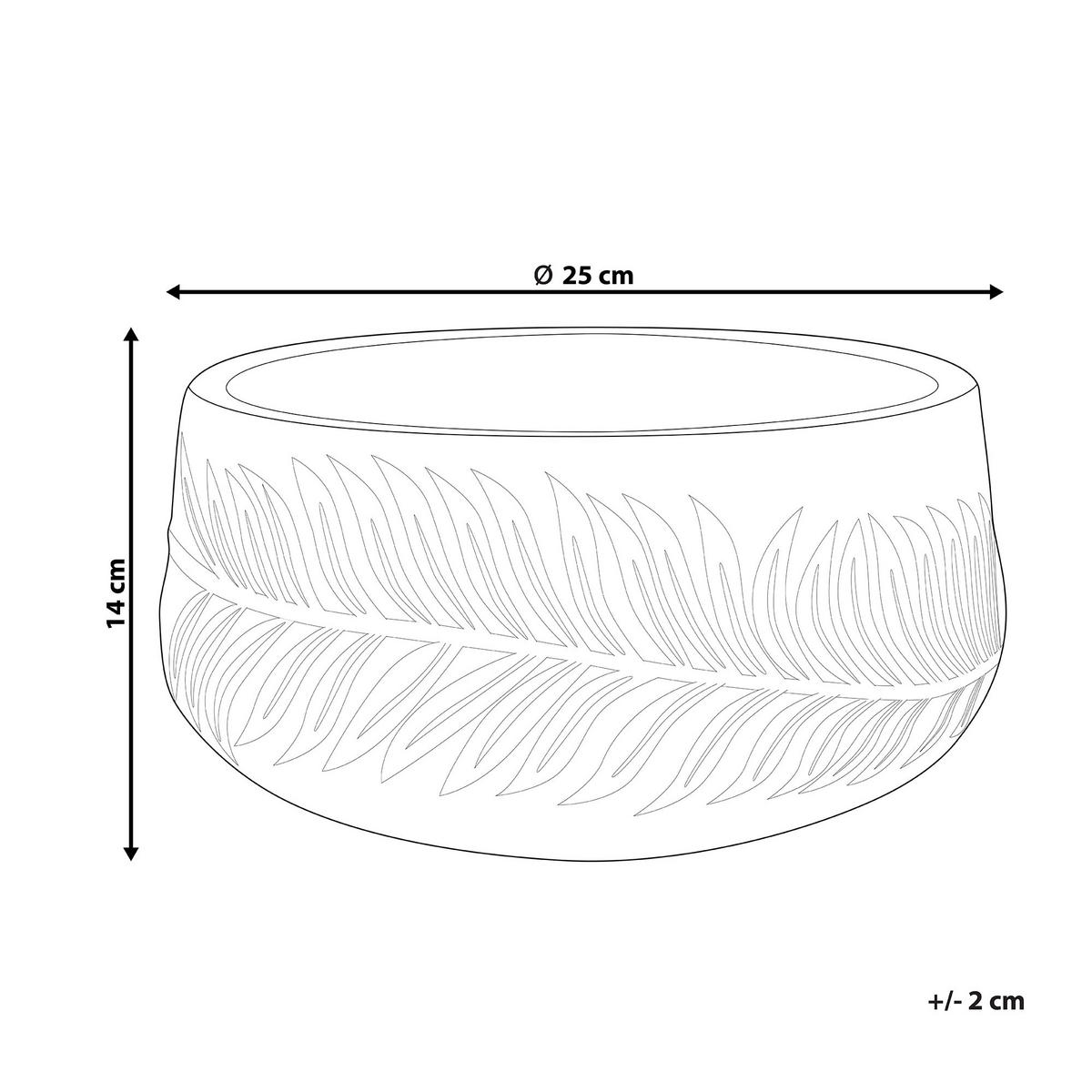 BLUMENTOPF grau rund 25/25/14 cm Ftero - Grau, Naturmaterialien (14cm) - Beliani