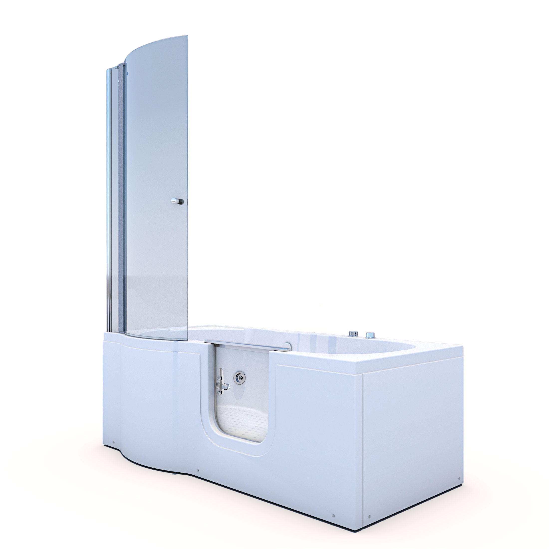 WHIRLPOOL-SENIORENDUSCHE S12D-WP-R Weiß - Weiß, Glas/Kunststoff (170/200/85cm) - AcquaVapore by Sandra Jentho