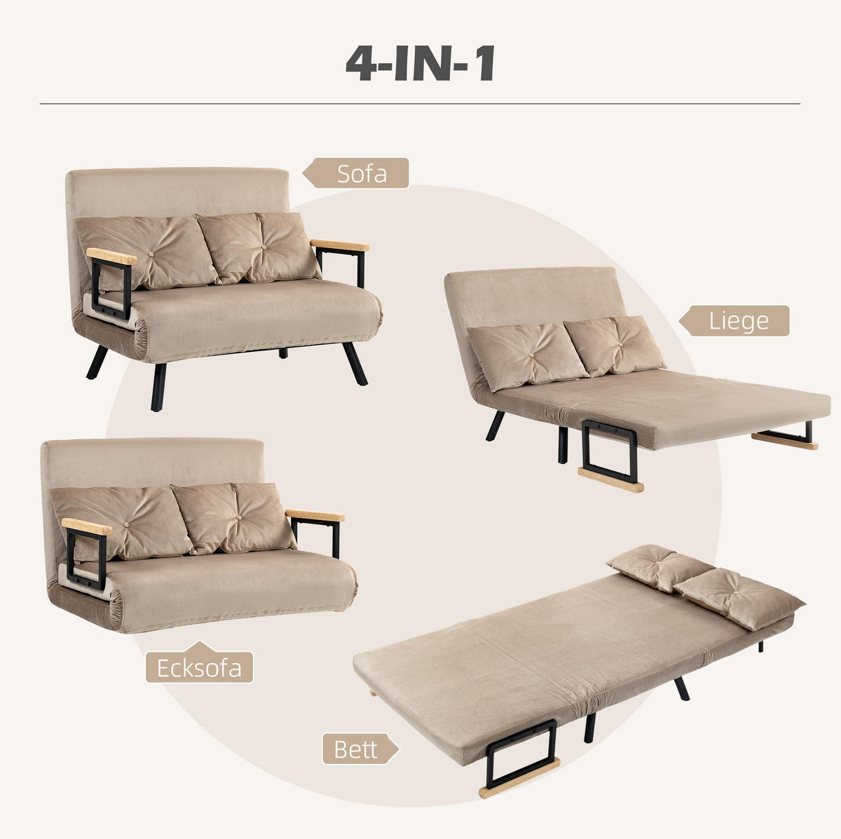 SCHLAFSESSEL mit Schlaffunktion 102 x 73 x 81 cm Braun - Braun, Holzwerkstoff (102/81/73cm) - Meubliv