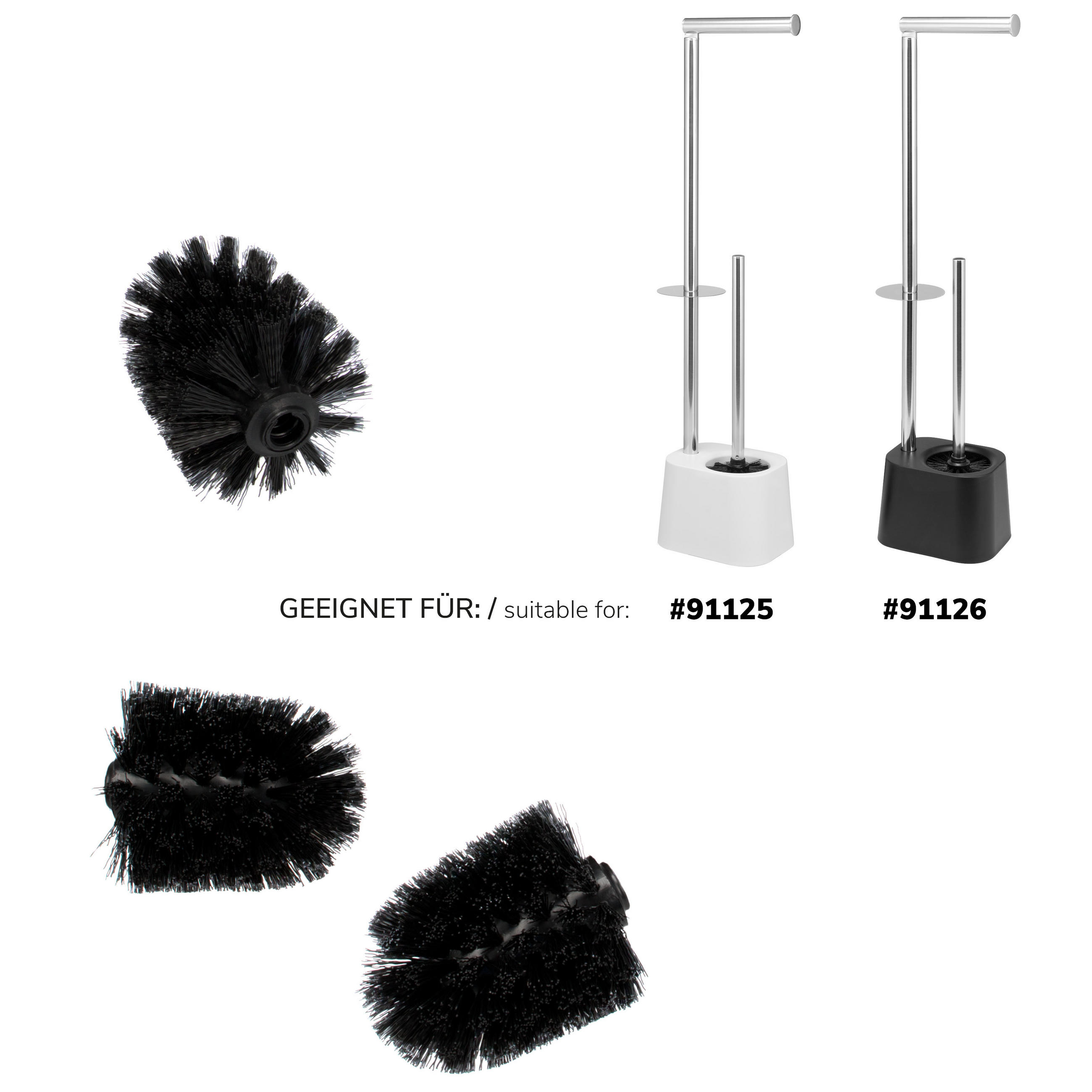 ERSATZBÜRSTEN-SET, schwarz, Kunststoff - Schwarz, Kunststoff (8/10.5cm) - bremermann