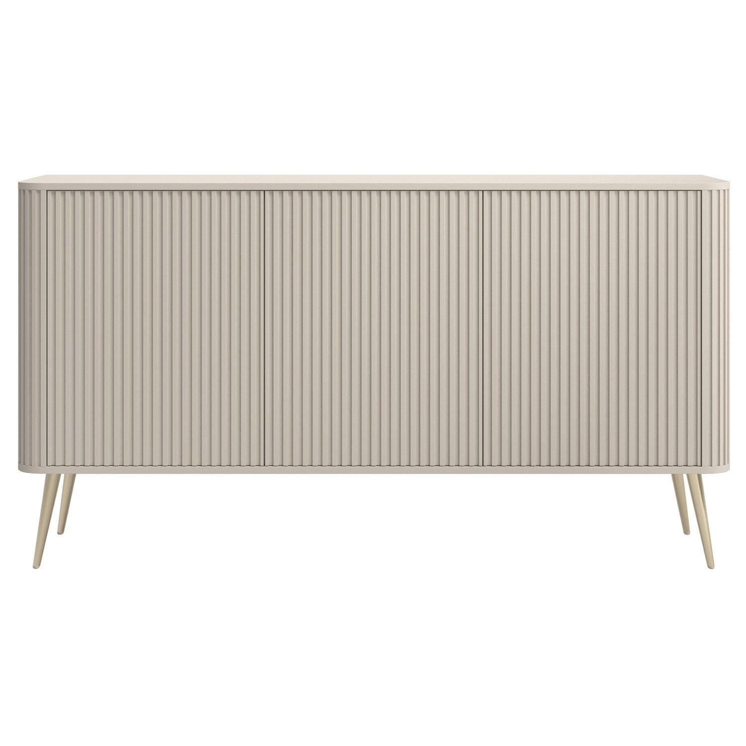 SIDEBOARD Ovarlo Greige mit Metallbeinen 163 cm - Taupe/Goldfarben, Holzwerkstoff/Metall (163.2/83.8/38cm) - Selsey
