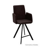 THEKENSTUHL (2er-Set) Deerdre 52x109x60 Schwarz/Espresso - Dunkelbraun/Schwarz, Kunststoff (60/109/52cm) - 58aufmkessel