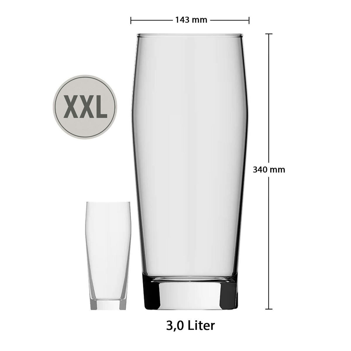 WILLI BECHER RIESEN-BIERGLAS Ranft transparent 3,0 Liter - Transparent, Glas (3L) - Rastal