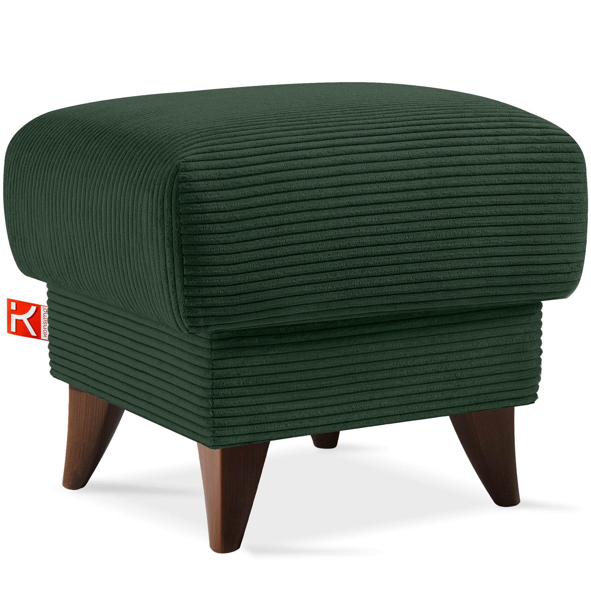 FUẞSTÜTZE GUSTAVO II, Dunkelgrün - Dunkelgrün/Braun, Holz/Holzwerkstoff (53/49/53cm) - KONSIMO®