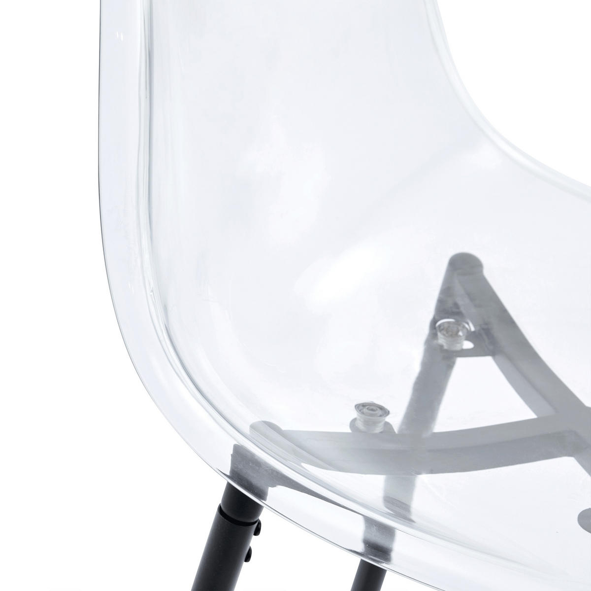 BARHOCKER 4er-Set Transparent Metall Schwarz - Schwarz, Metall (45/102/51.1cm) - Meubliv