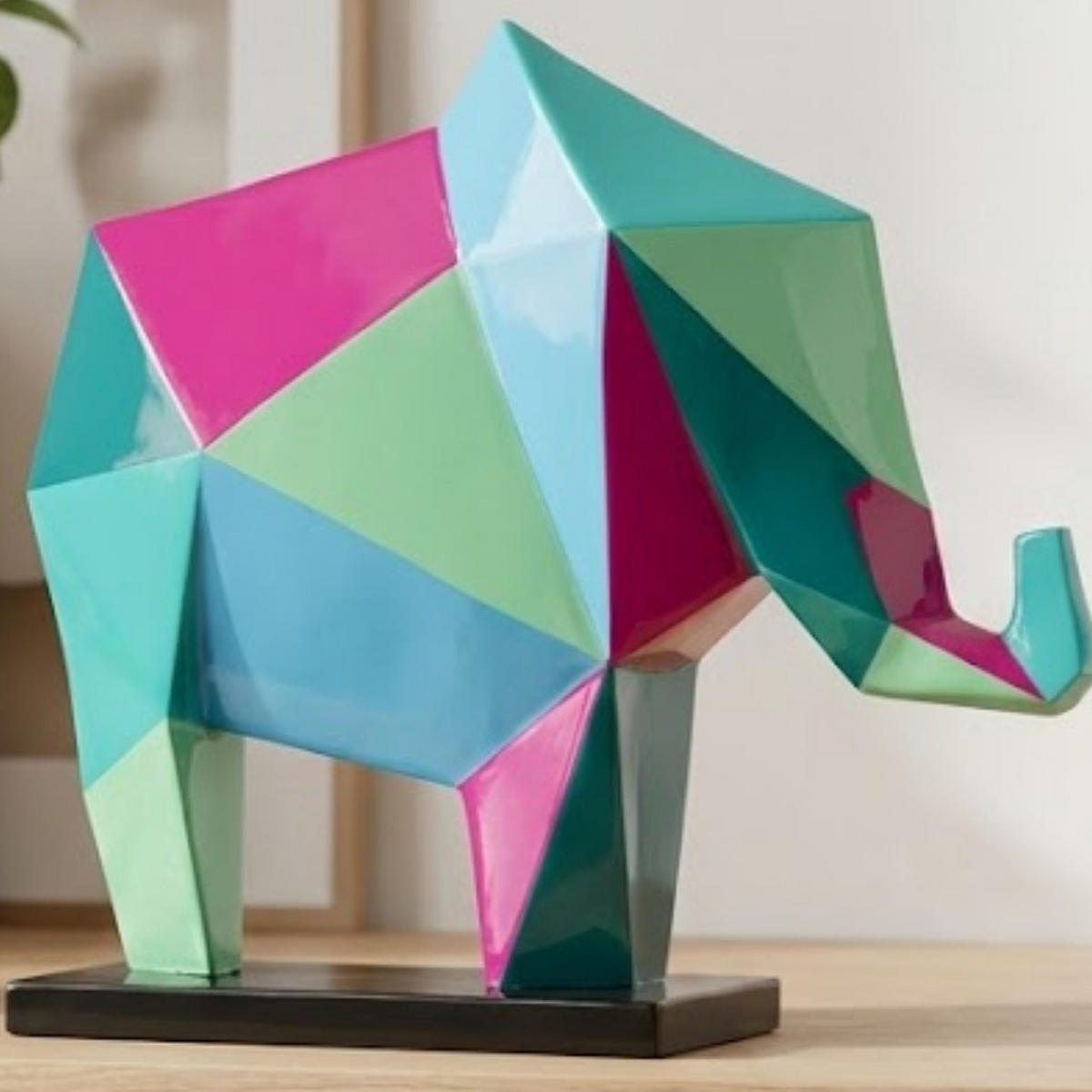 DEKOSTATUE – Elefant Skulptur für Wohnung & Wohnzimmer, 36×8,5×37 cm, Moderne Dekofigur, Wohnzimmerdekoration, Tisch- & Regaldekoration - Multicolor, Stein (8/37/36cm) - COCOMaison