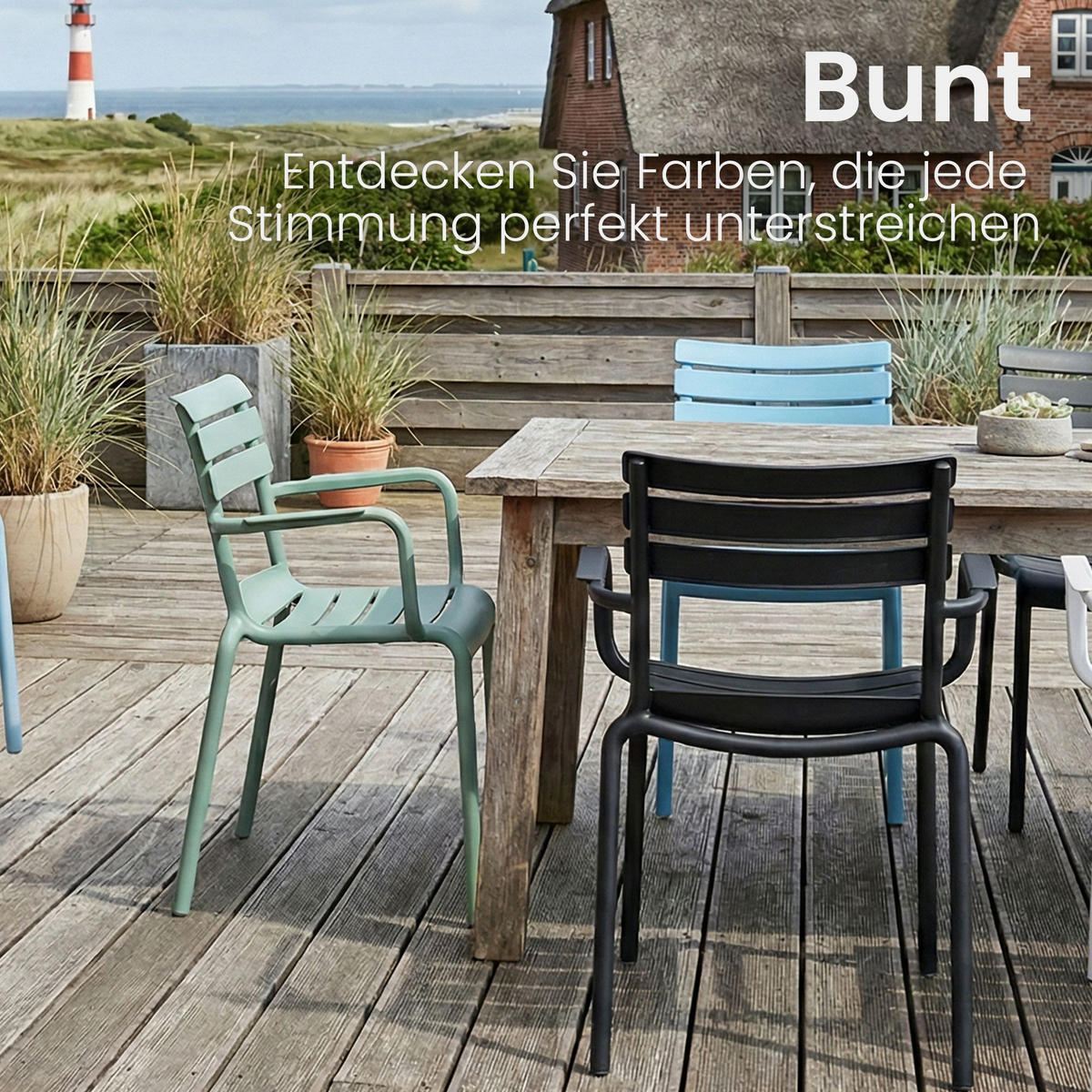 GARTENSTUHL Kunststoff Blau - Blau, Kunststoff (57/82/57cm) - CLP