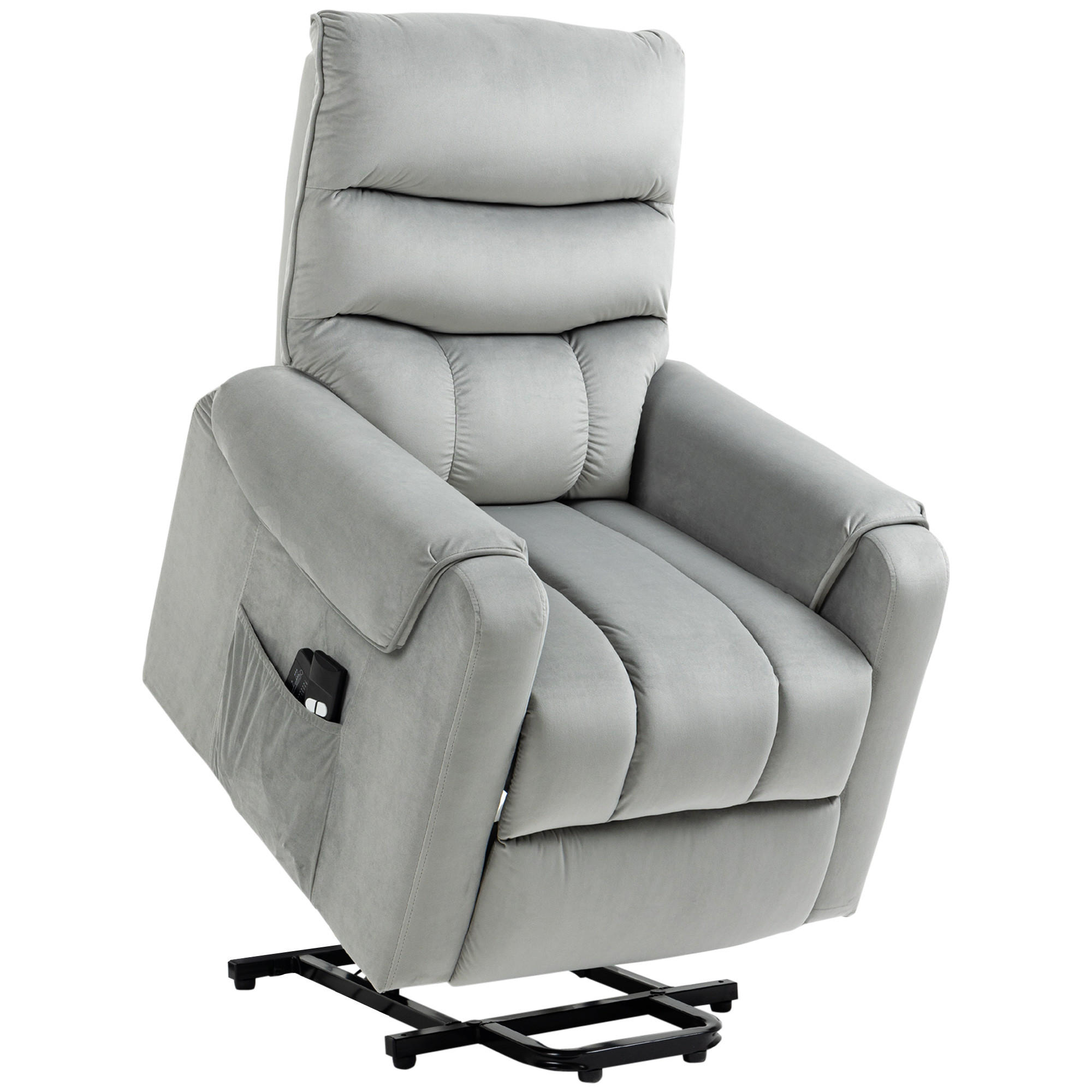 SESSEL mit Aufstehhilfe, Hellgrau - Hellgrau, Kunststoff (97/103/79cm) - HOMCOM