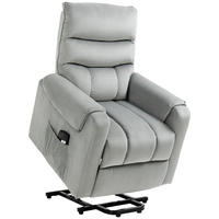 SESSEL mit Aufstehhilfe, Hellgrau - Hellgrau, Kunststoff (97/103/79cm) - HOMCOM