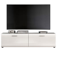 TV-LOWBOARD weiß Hochglanz, TV Unterteil 160 x 41 cm - Weiß Hochglanz/Silberfarben, Holzwerkstoff/Kunststoff (160/41/40cm) - Inn.Furn