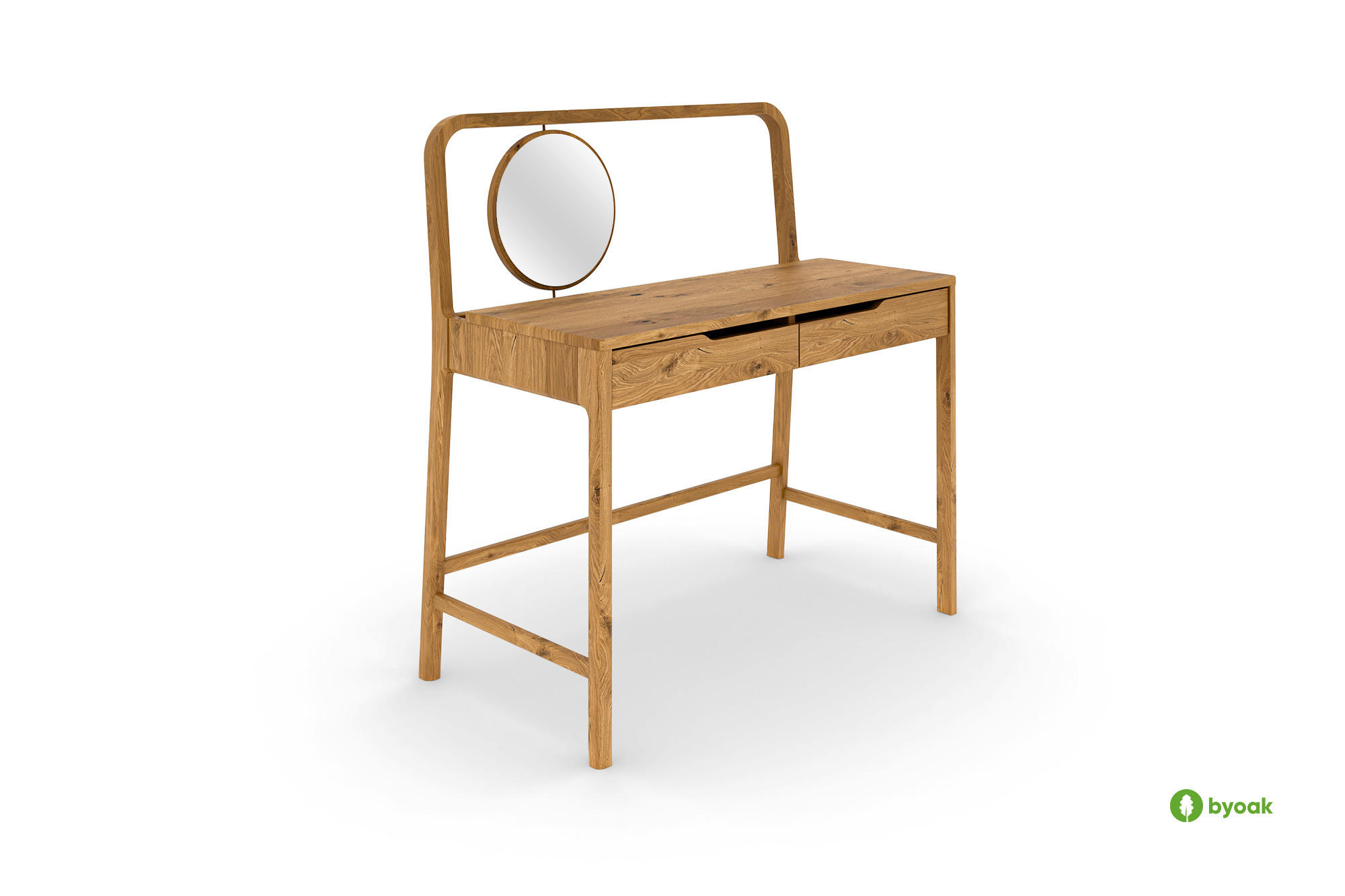 SCHMINKTISCH PAUL Wildeiche - Wildeiche, Holz (110/112/57cm) - byoak