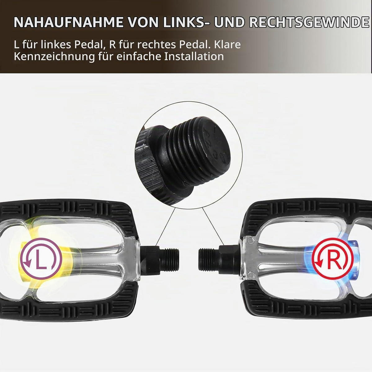 FAHRRADPEDALE Aluminium & Gummi Schwarz mit Reflektoren - Schwarz, Metall (8/1.5/12.5cm)