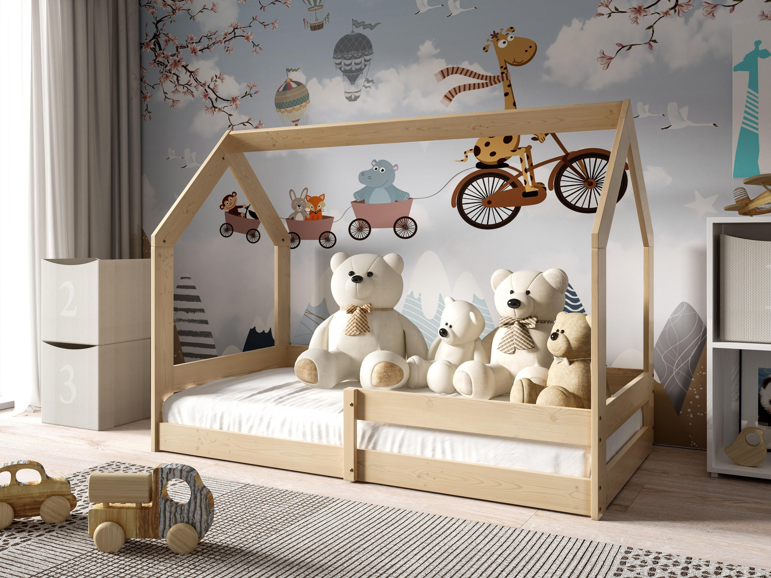 KINDERBETT FLORA 80x160 cm Kieferfarben - Kieferfarben, Holz (80/160cm) - MASSENO