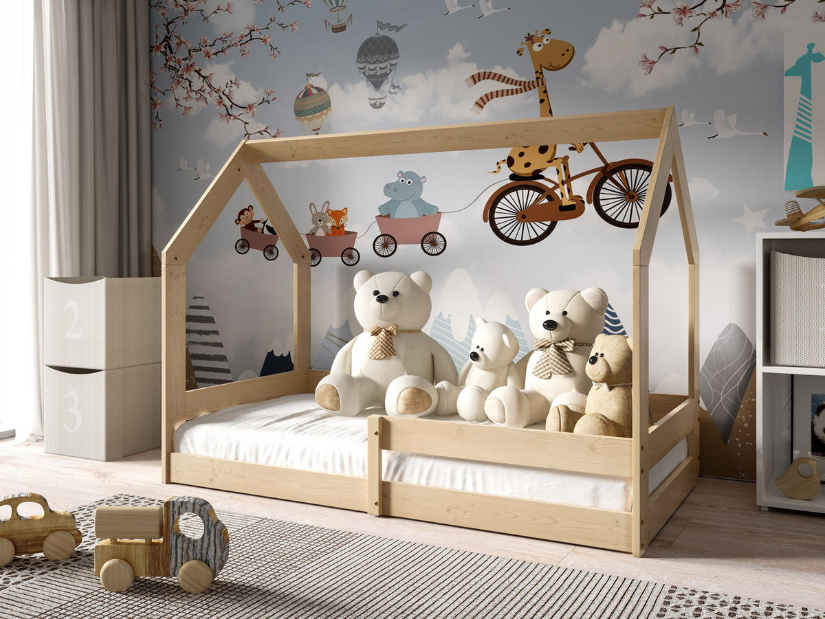 KINDERBETT FLORA 80x160 cm Kieferfarben - Kieferfarben, Holz (80/160cm) - MASSENO