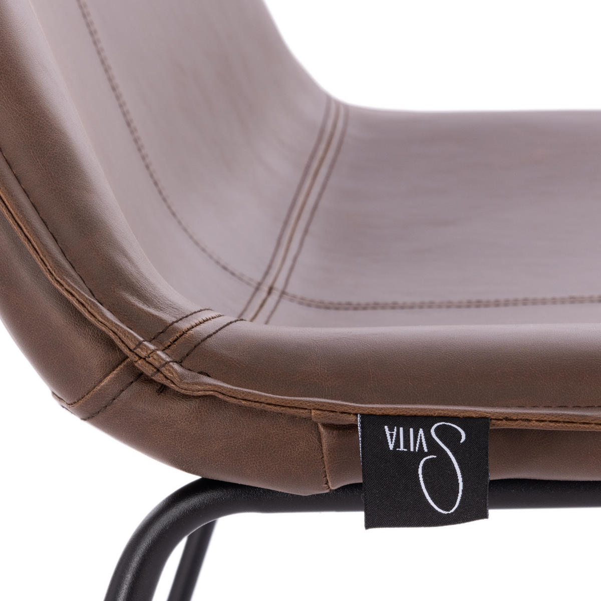 LOUNGESESSEL RON Kunstleder Braun - Schwarz/Braun, Textil/Metall (66/82/64cm) - SVITA