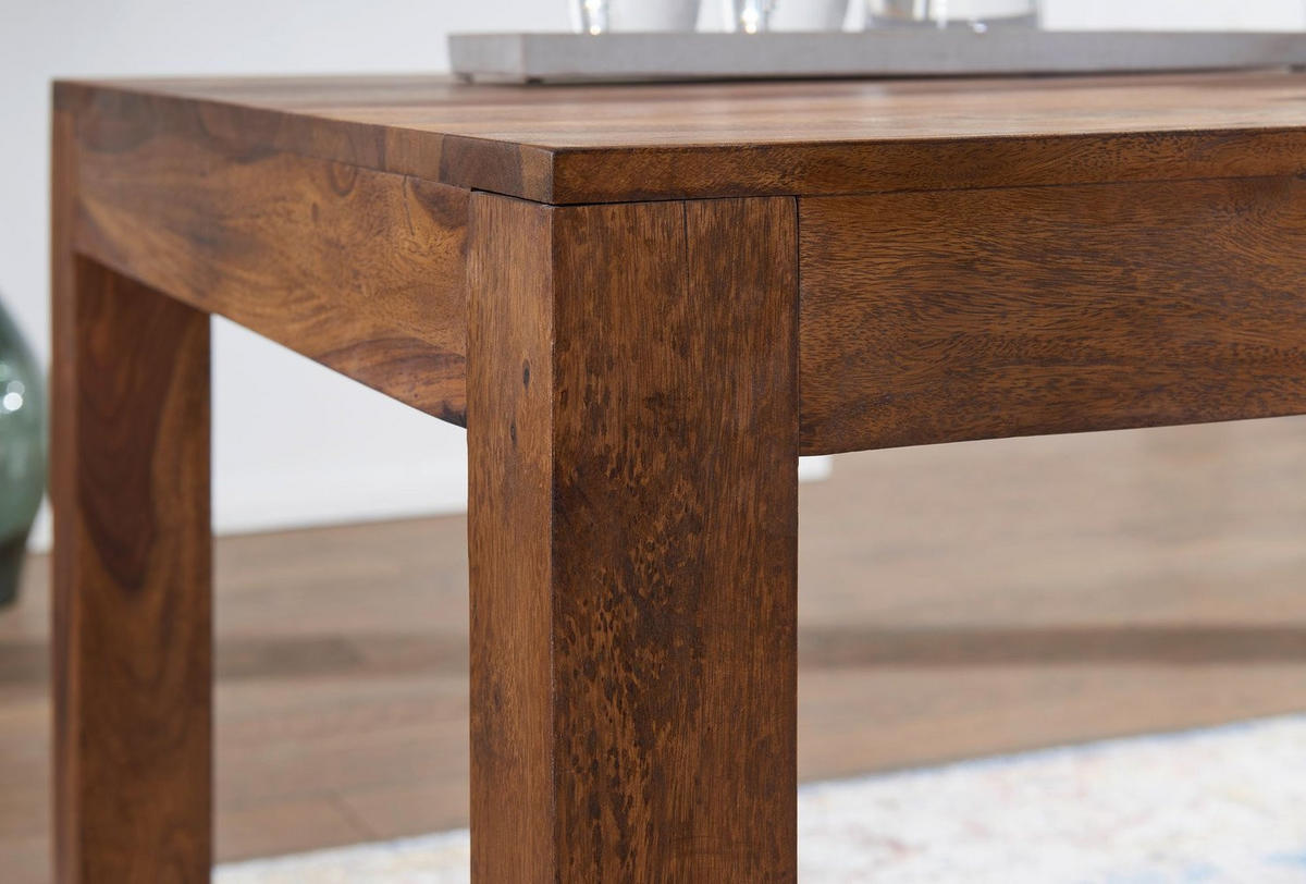 ESSTISCH Massivholz Akazie Rechteckig Handgefertigt NAKO, Braun 140x80x76 cm - Dunkelbraun/Braun, Holz (80/140/76cm) - KADIMA DESIGN