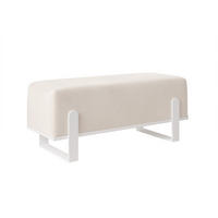 POLSTERBANK MARA 80 cm Weiß / Creme ,Metallgestell - Creme, Metall (80/47/35cm) - Idohome
