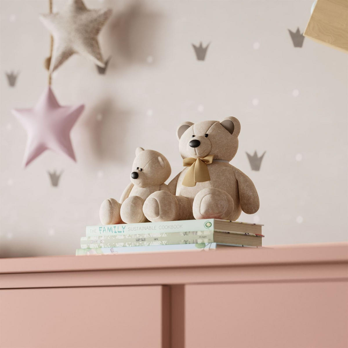 HOCHKOMMODE BABUSHKA mit Schubladen, Natürlich Rosa - Rosa, Holzwerkstoff (84/140/50cm)