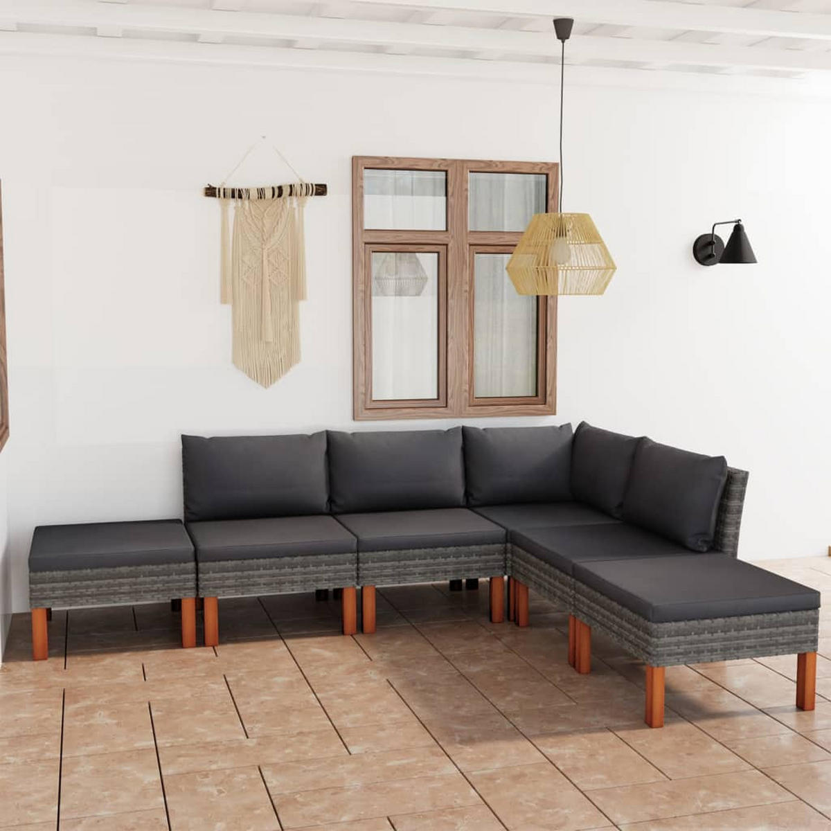 GARTENSET Yawman 6-teilig - Grau, Metall - Nettlife