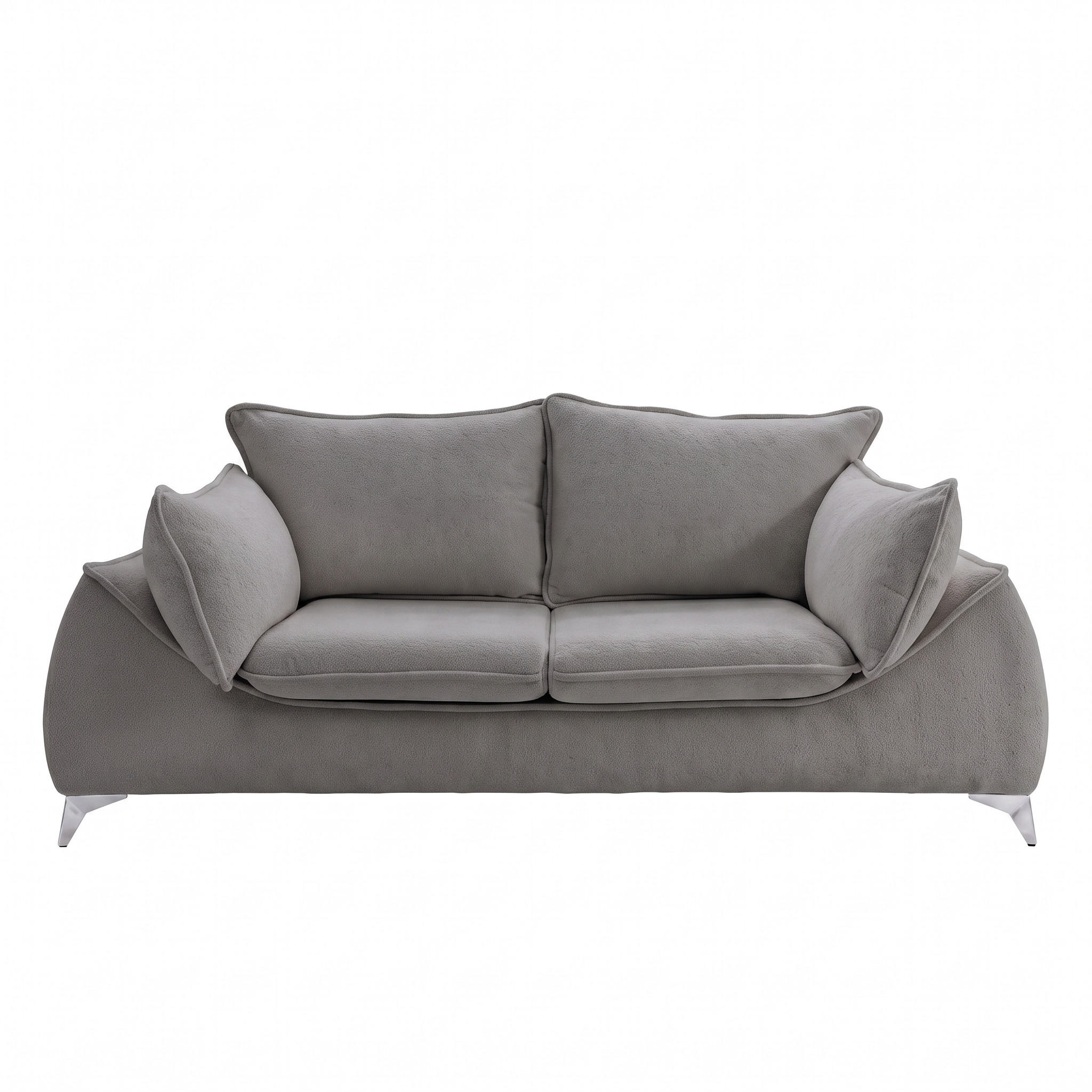 2-SITZER Sofa MELANI 200 cm Velours Grau - Chromfarben/Grau, Holz/Textil (200/90/85cm) - Muffo