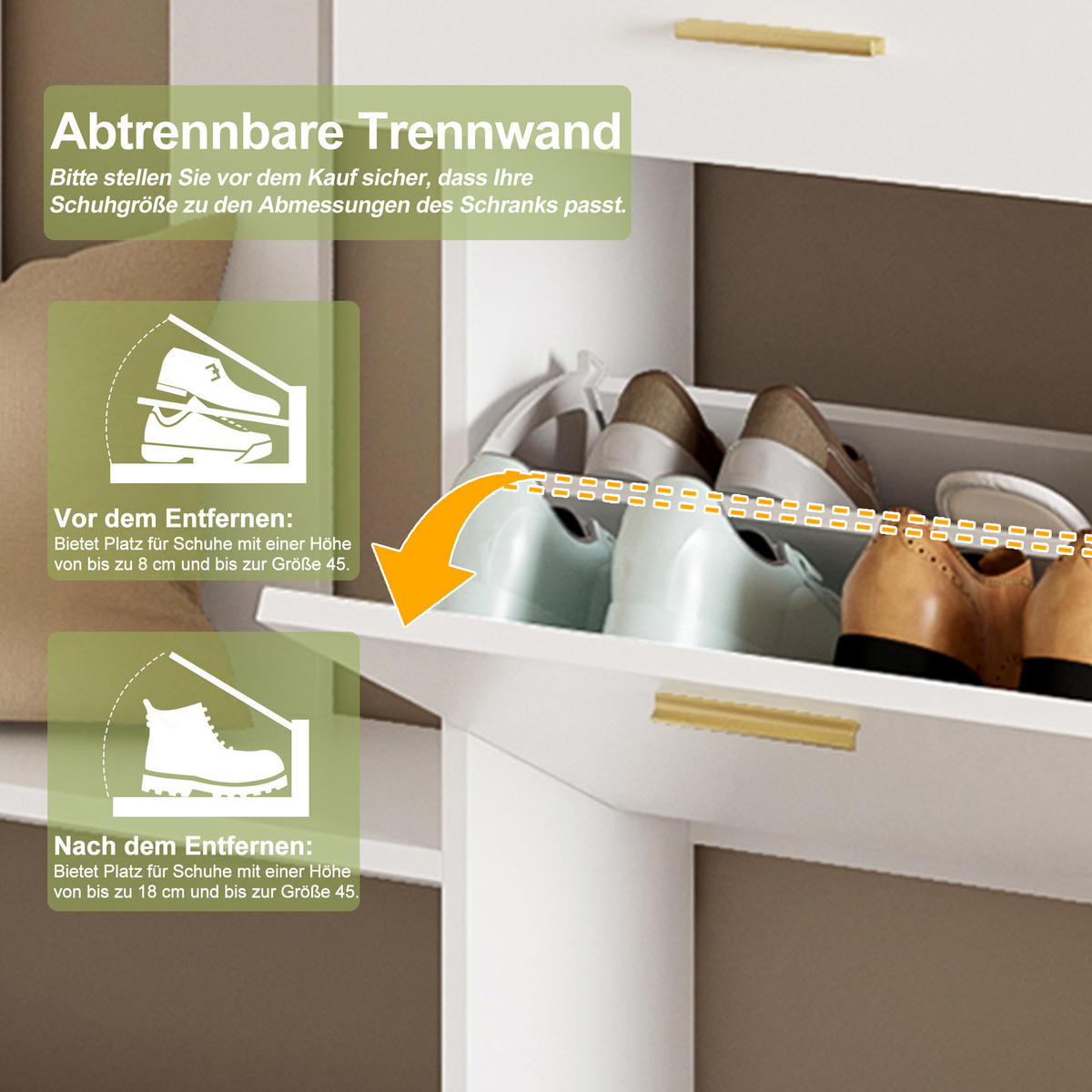 GARDEROBESET mit Spiegel Schuhschrank Haken Weiß Modern - Weiß, Holzwerkstoff (133/180/23.5cm) - FLIEKS