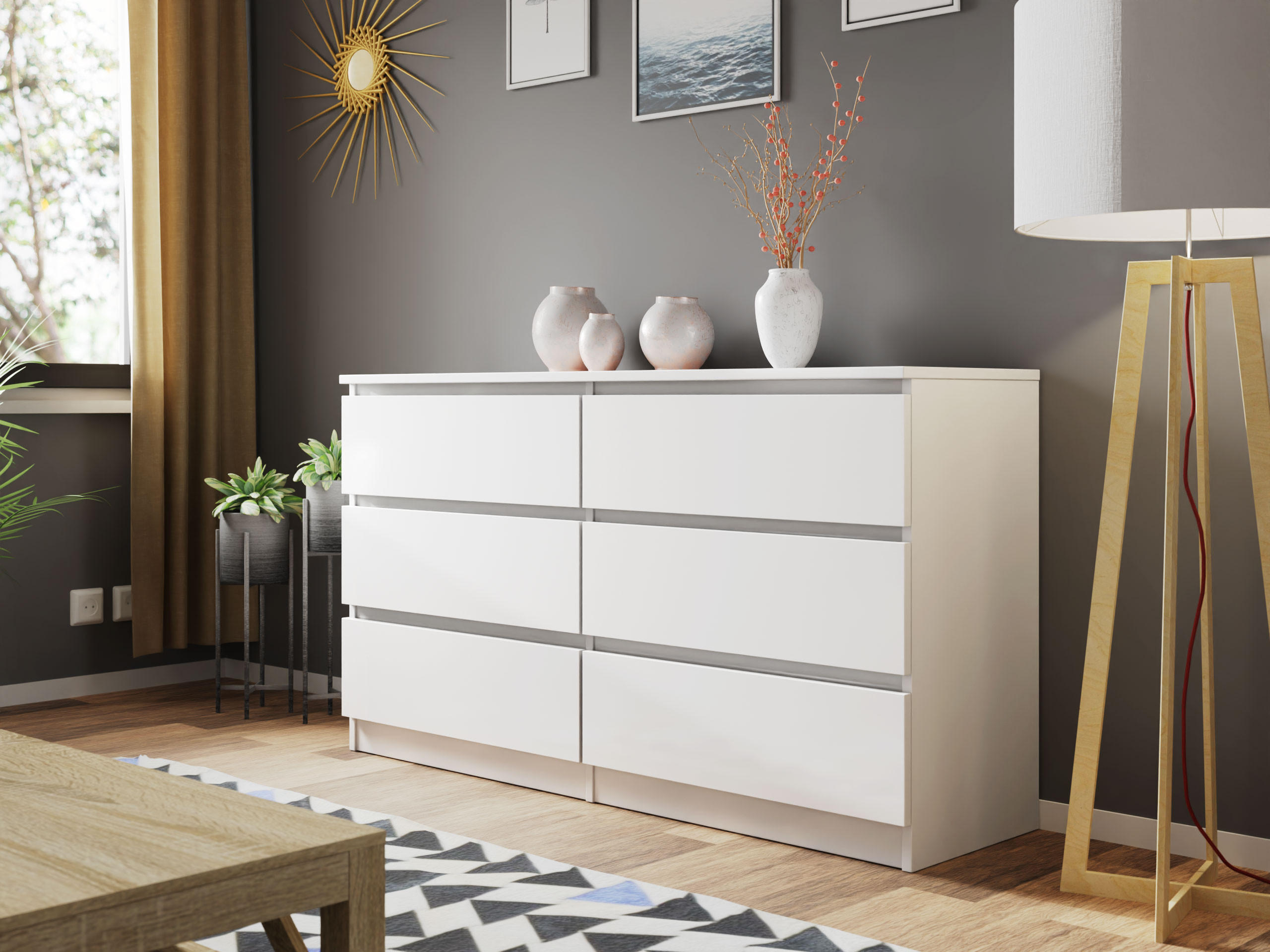 KOMMODE Malwa M6 - Weiß, Holzwerkstoff (138/77/40cm) - MIRJAN24