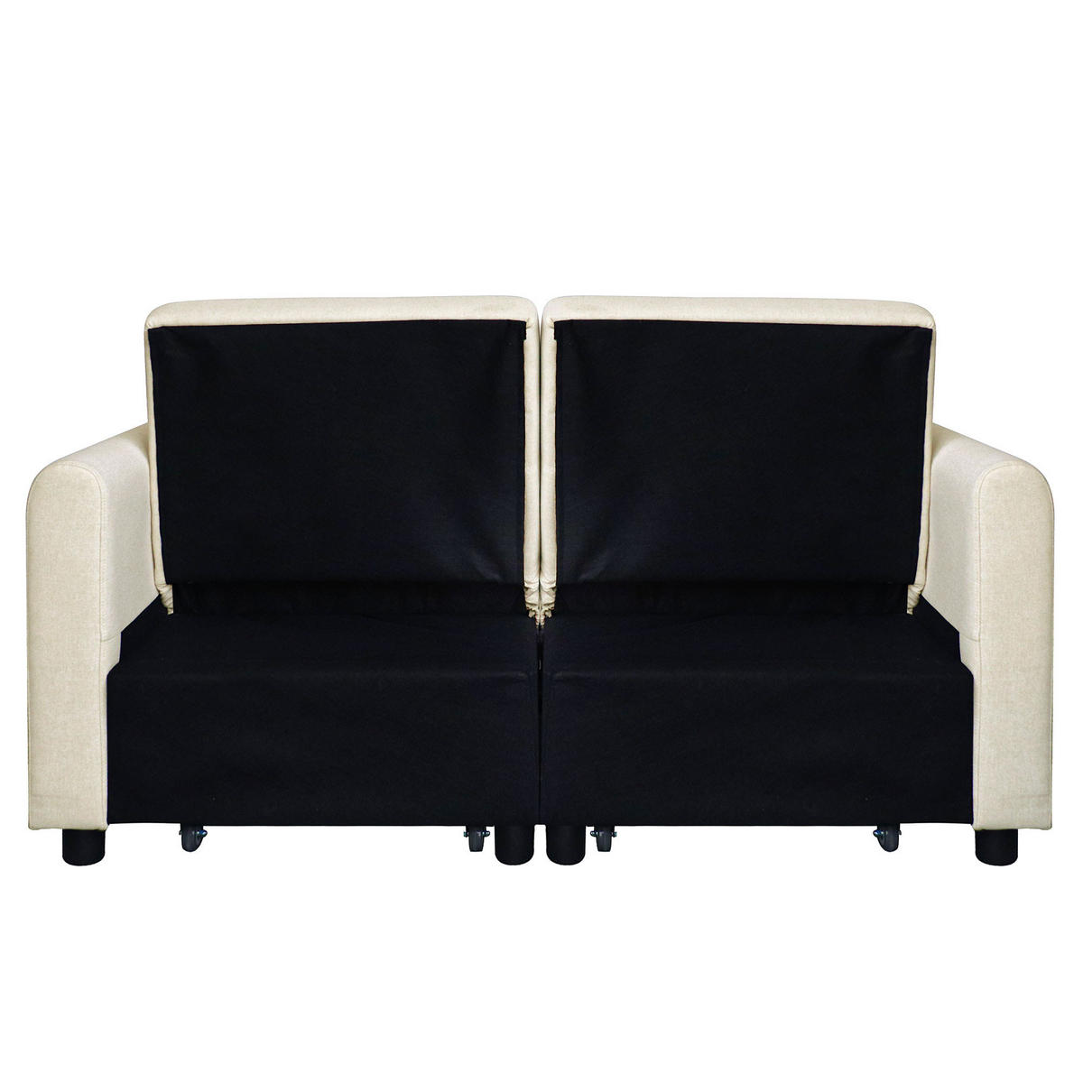 SOFABETT 142/85/83 cm Beige - Beige, Textil (85/83/142cm)