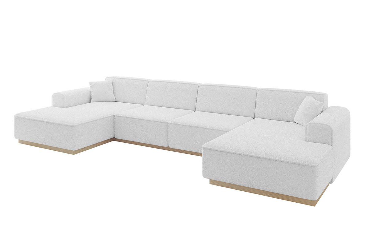 WOHNLANDSCHAFT IREA-U2 - 388x171x83 cm Weiß - Weiß, Holzwerkstoff/Textil (388/83/171cm) - ALTDECOR