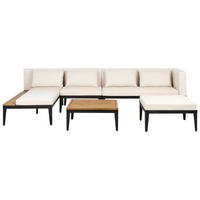LOUNGE-SET 4-Sitzer Beige Bracciano - Hellbraun/Beige, Holz - Beliani