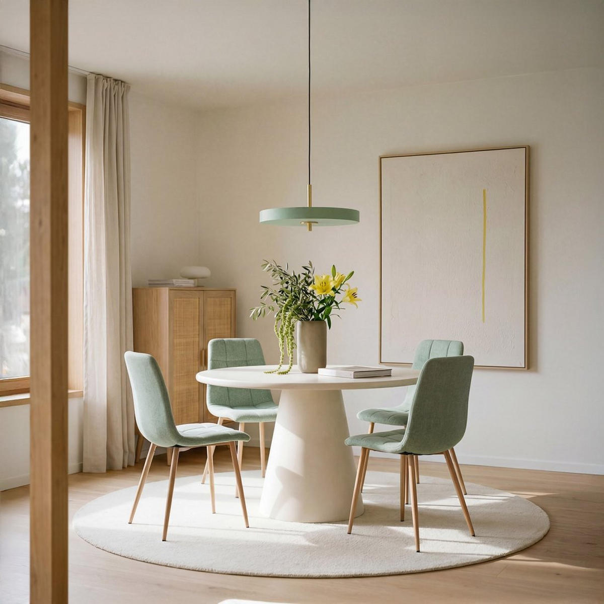 ESSZIMMERSTUHL Ailan Grün 43 cm x 88 cm 4er-Set - Grün, Textil (43/88/56cm) - Klast Home