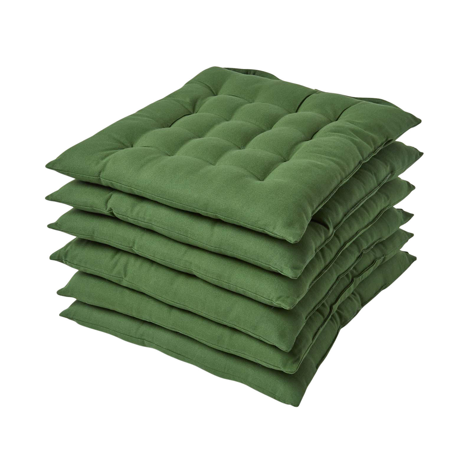 STUHLKISSEN 6er-Set olivgrün 40/40/6,5 cm - Olivgrün, Textil (40/40/6.5cm) - Homescapes