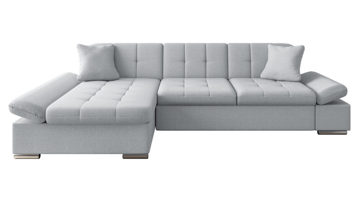 ECKSOFA Malwi, Seite: Links - Platinfarben, Holz/Textil (278/161cm) - MIRJAN24
