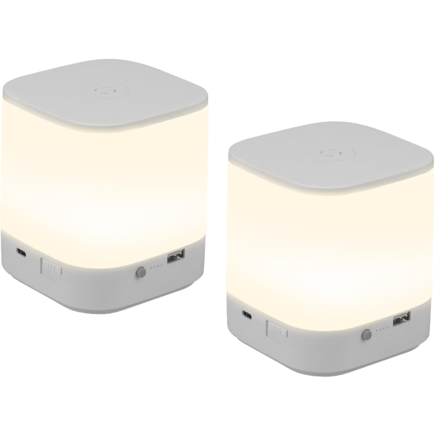 TISCHLEUCHTE Flammel 9.8/9.8/11.5 cm（2er-set） - Weiß, Kunststoff (9.8/9.8/11.5cm) - ZMH