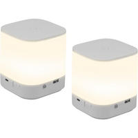 TISCHLEUCHTE Flammel 9.8/9.8/11.5 cm（2er-set） - Weiß, Kunststoff (9.8/9.8/11.5cm) - ZMH