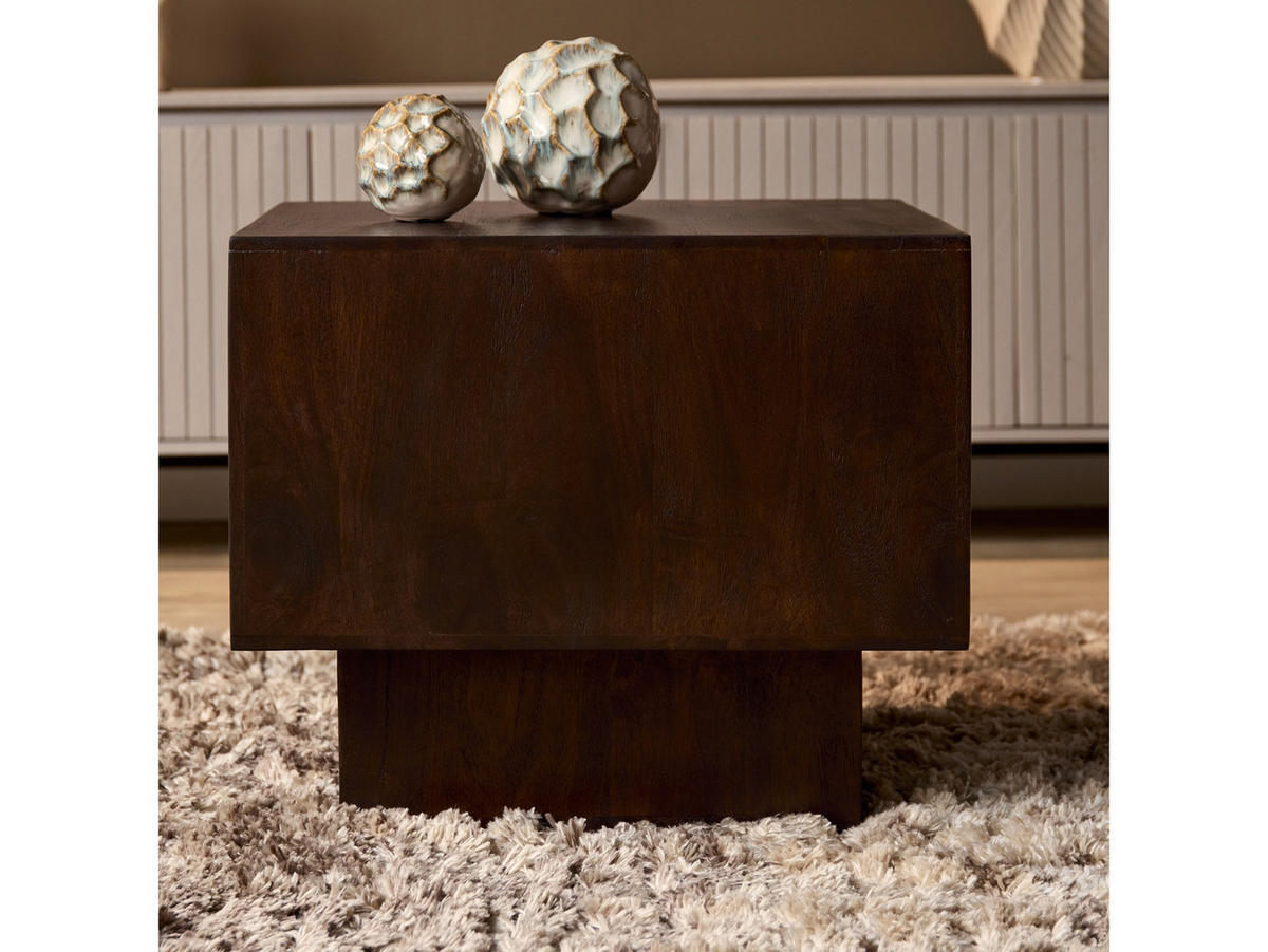 COUCHTISCH Petunia Mangoholz 55 cm / 55 cm Braun - Braun, Holz (56/56/46cm)