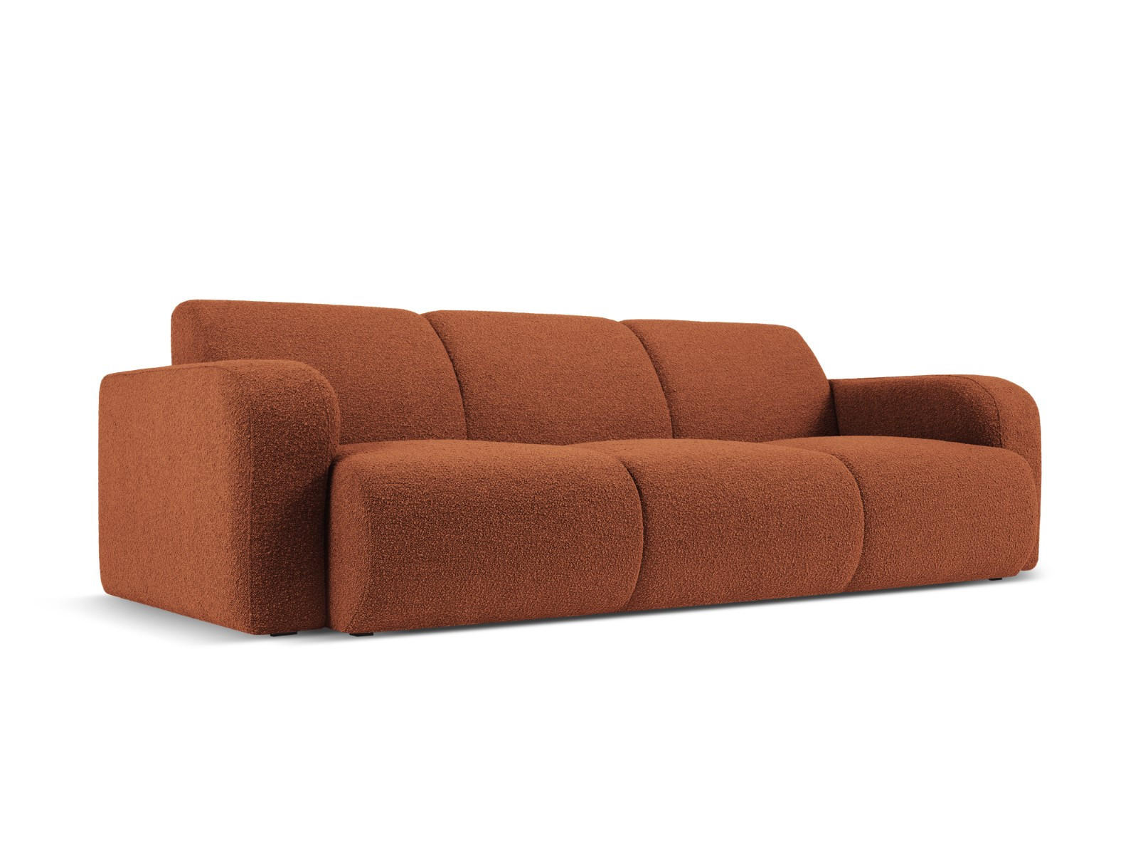 SOFA Molino aus Boucle braun 3 Sitzplätze - Braun, Textil (95/72/235cm) - Micadoni
