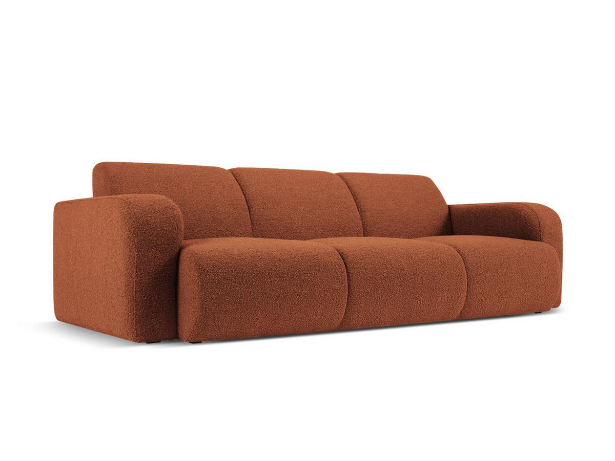 SOFA Molino aus Boucle braun 3 Sitzplätze - Braun, Textil (95/72/235cm) - Micadoni