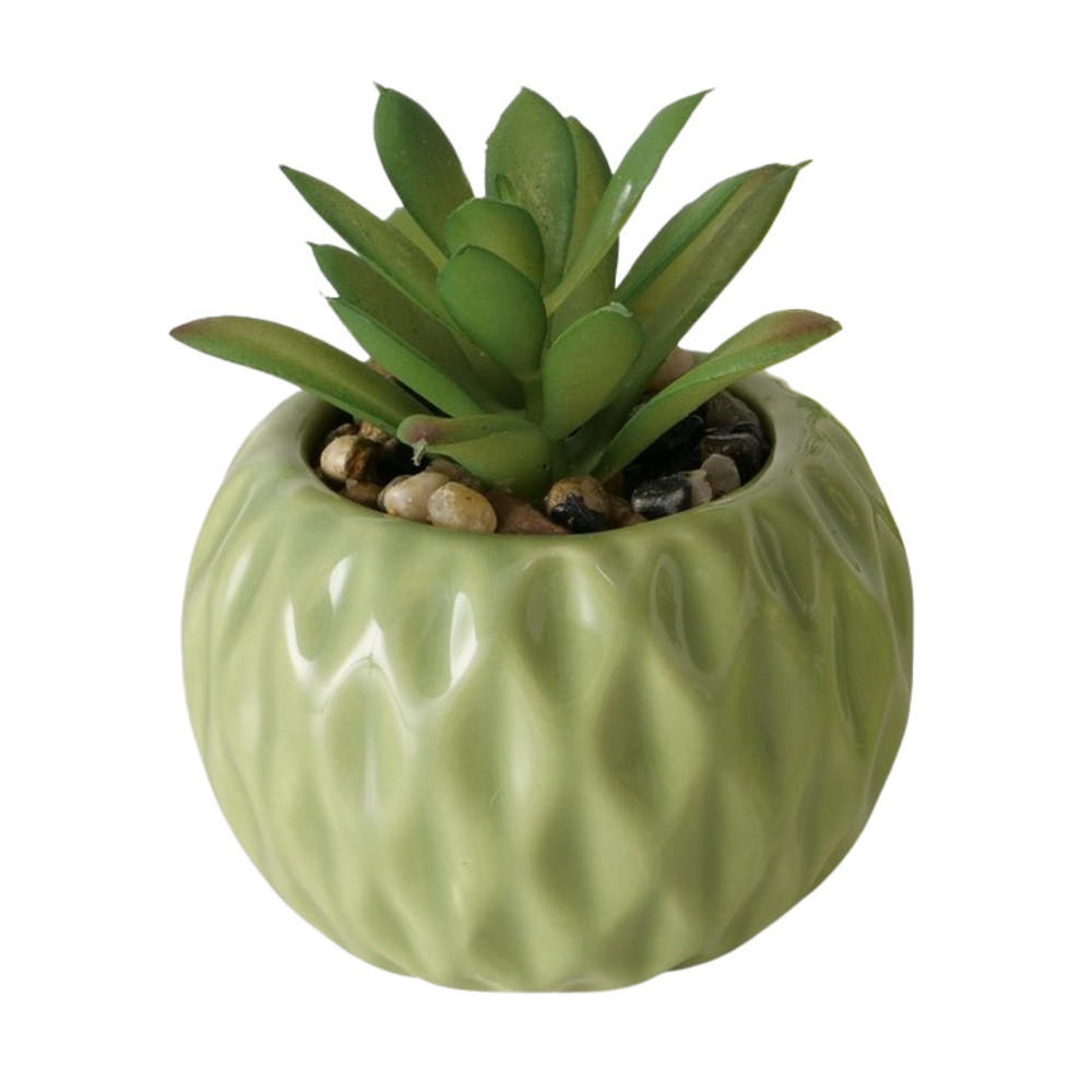 KÜNSTLICHER SUKKULENT Maluha 10,5 cm - Grün, Keramik (10.5cm) - Boltze Home