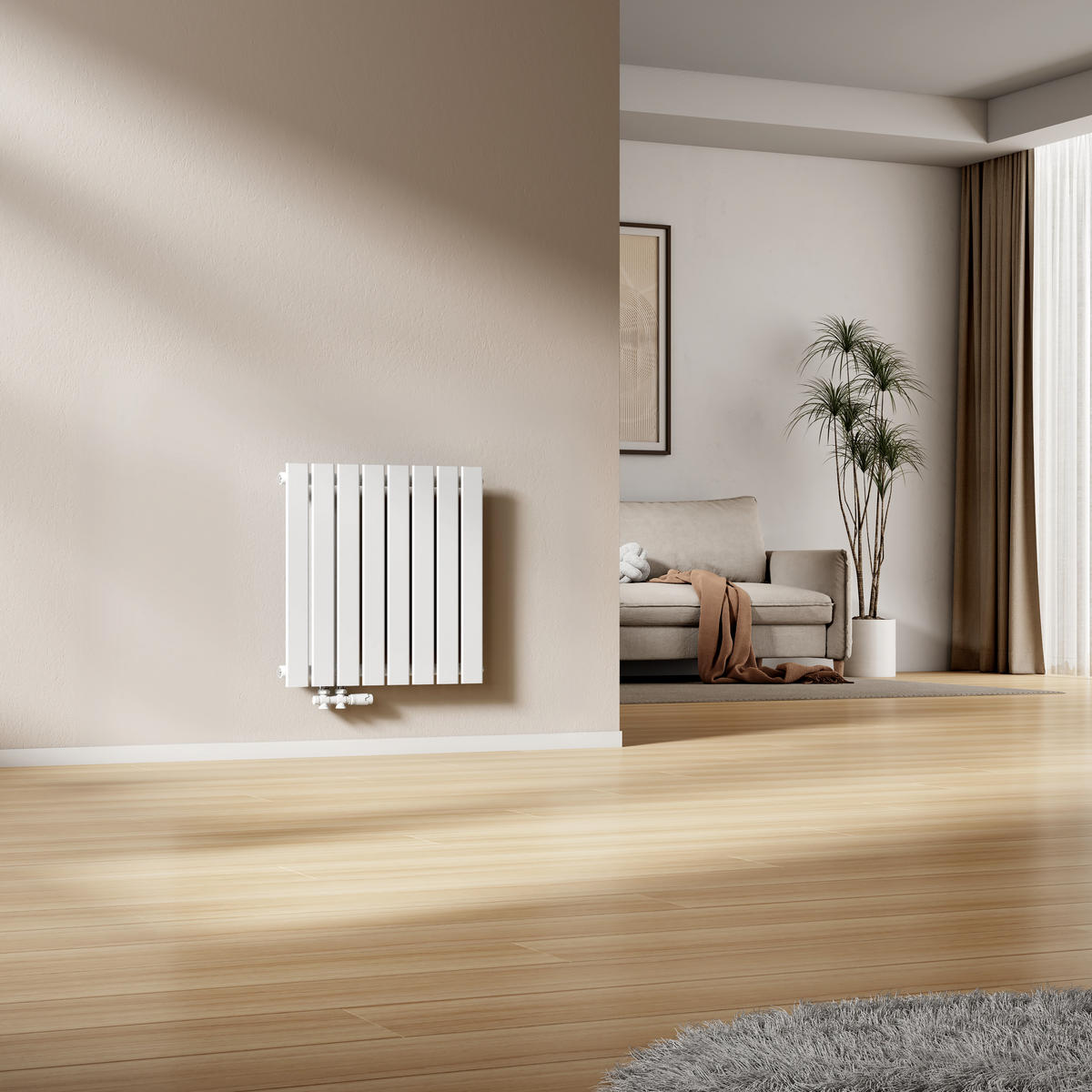 RADIJATOR Plosnati radijator Bijeli 63/62/4,9 cm - bijela, metal (62/63/5.2cm) - EMKE