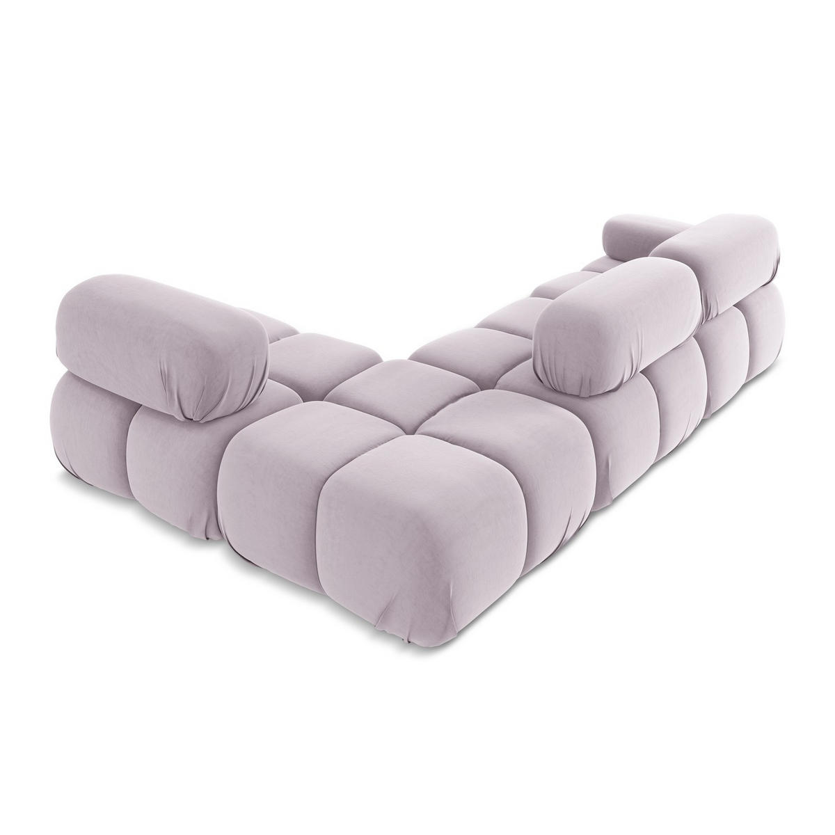 ECKSOFA Rechts Samt Stoff Violett - Lila/Flieder, Kunststoff/Textil (285/190cm) - LaMiaSofa