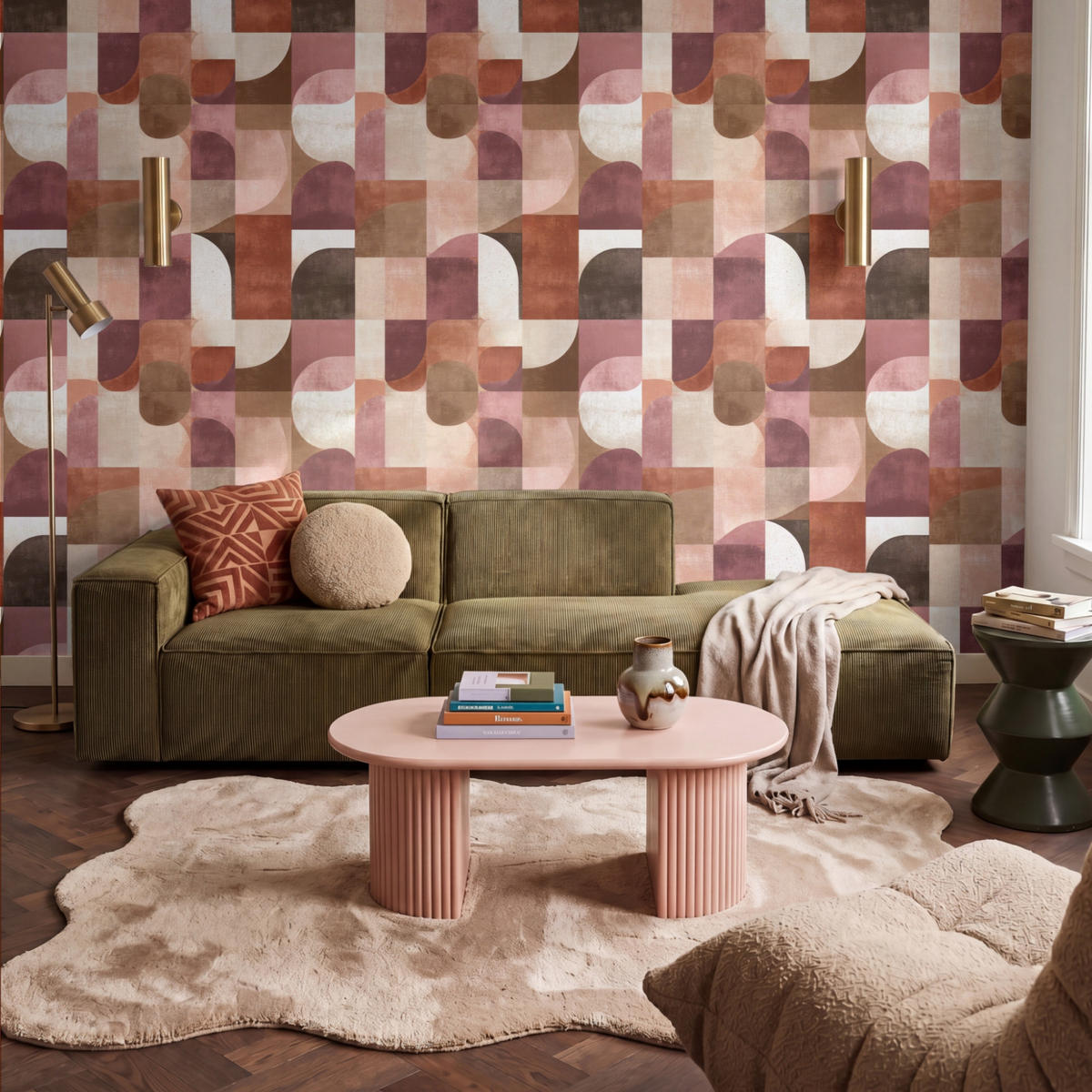 TAPETE - Geometrie - Modern - Retro - 350x240 cm - Multicolor, Papier (350/240cm) - OnlyWow
