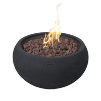 FEUERTISCH York Gasfeuerstelle aus GF-Beton 68/68/36 cm - Schwarz, Naturmaterialien/Stein (68/36/68cm) - Elementi